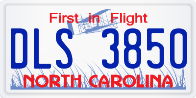 NC license plate DLS3850