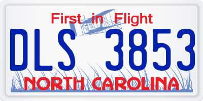 NC license plate DLS3853