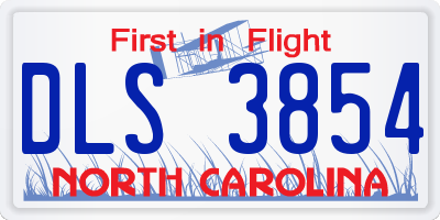 NC license plate DLS3854
