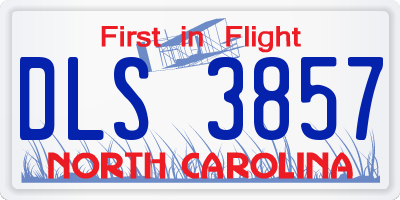 NC license plate DLS3857
