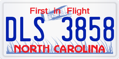 NC license plate DLS3858