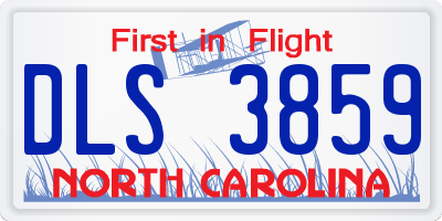 NC license plate DLS3859