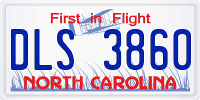 NC license plate DLS3860