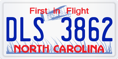 NC license plate DLS3862
