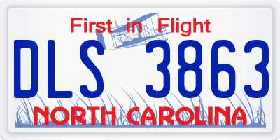NC license plate DLS3863