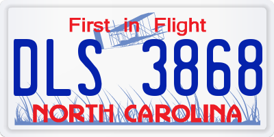 NC license plate DLS3868