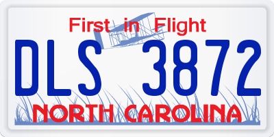 NC license plate DLS3872