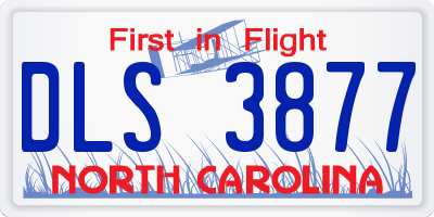 NC license plate DLS3877