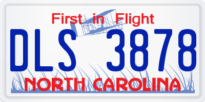 NC license plate DLS3878