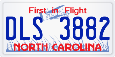 NC license plate DLS3882