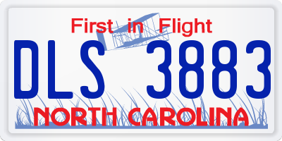 NC license plate DLS3883