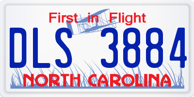 NC license plate DLS3884