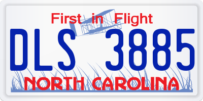 NC license plate DLS3885