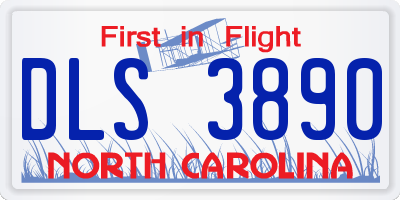 NC license plate DLS3890