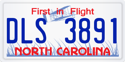 NC license plate DLS3891