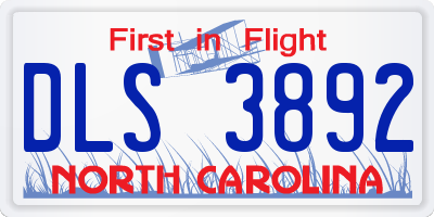NC license plate DLS3892