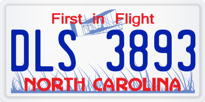 NC license plate DLS3893