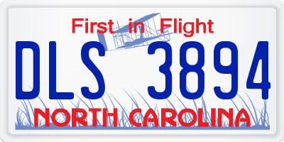 NC license plate DLS3894