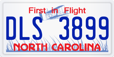 NC license plate DLS3899