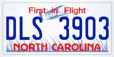 NC license plate DLS3903