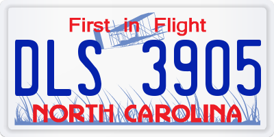 NC license plate DLS3905