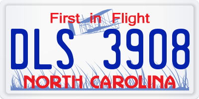 NC license plate DLS3908