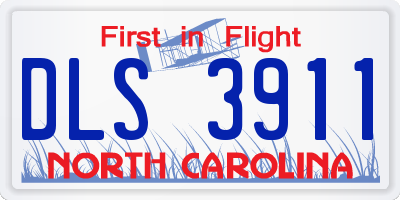 NC license plate DLS3911