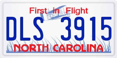 NC license plate DLS3915