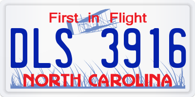 NC license plate DLS3916