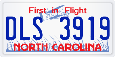 NC license plate DLS3919