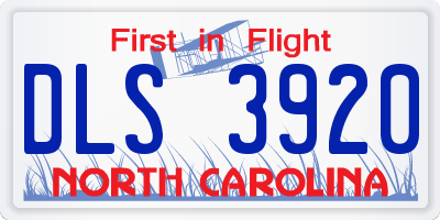 NC license plate DLS3920