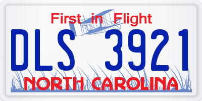 NC license plate DLS3921