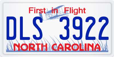 NC license plate DLS3922