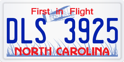 NC license plate DLS3925
