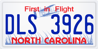 NC license plate DLS3926
