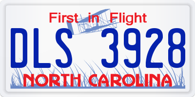 NC license plate DLS3928