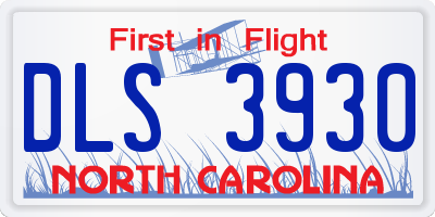 NC license plate DLS3930