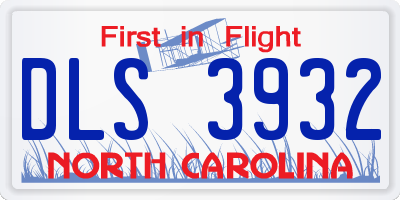 NC license plate DLS3932