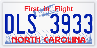 NC license plate DLS3933