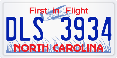 NC license plate DLS3934