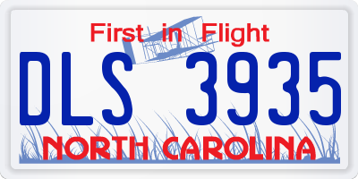 NC license plate DLS3935