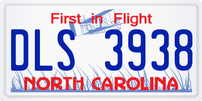 NC license plate DLS3938
