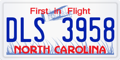 NC license plate DLS3958