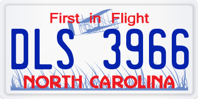NC license plate DLS3966