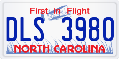 NC license plate DLS3980