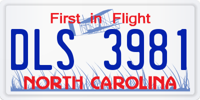 NC license plate DLS3981
