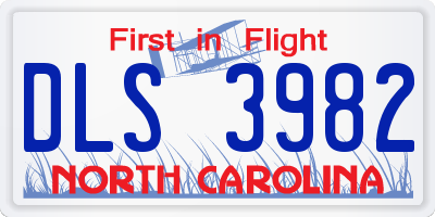 NC license plate DLS3982
