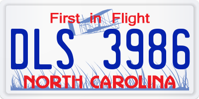 NC license plate DLS3986