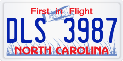 NC license plate DLS3987