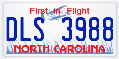 NC license plate DLS3988